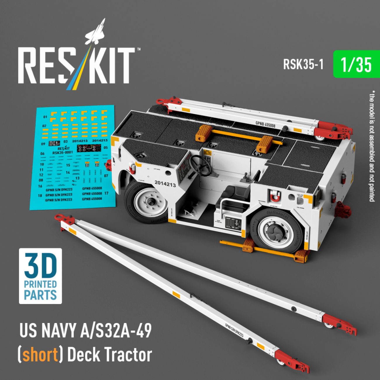 1:35 US NAVY A/S32A-49 (short) Deck Tractor (3D Printed model kit)