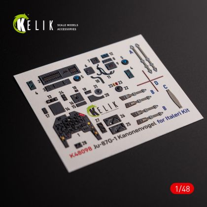 1:48 Ju-87G-1 Kanonenvogel - interior 3D decals for Italeri kit