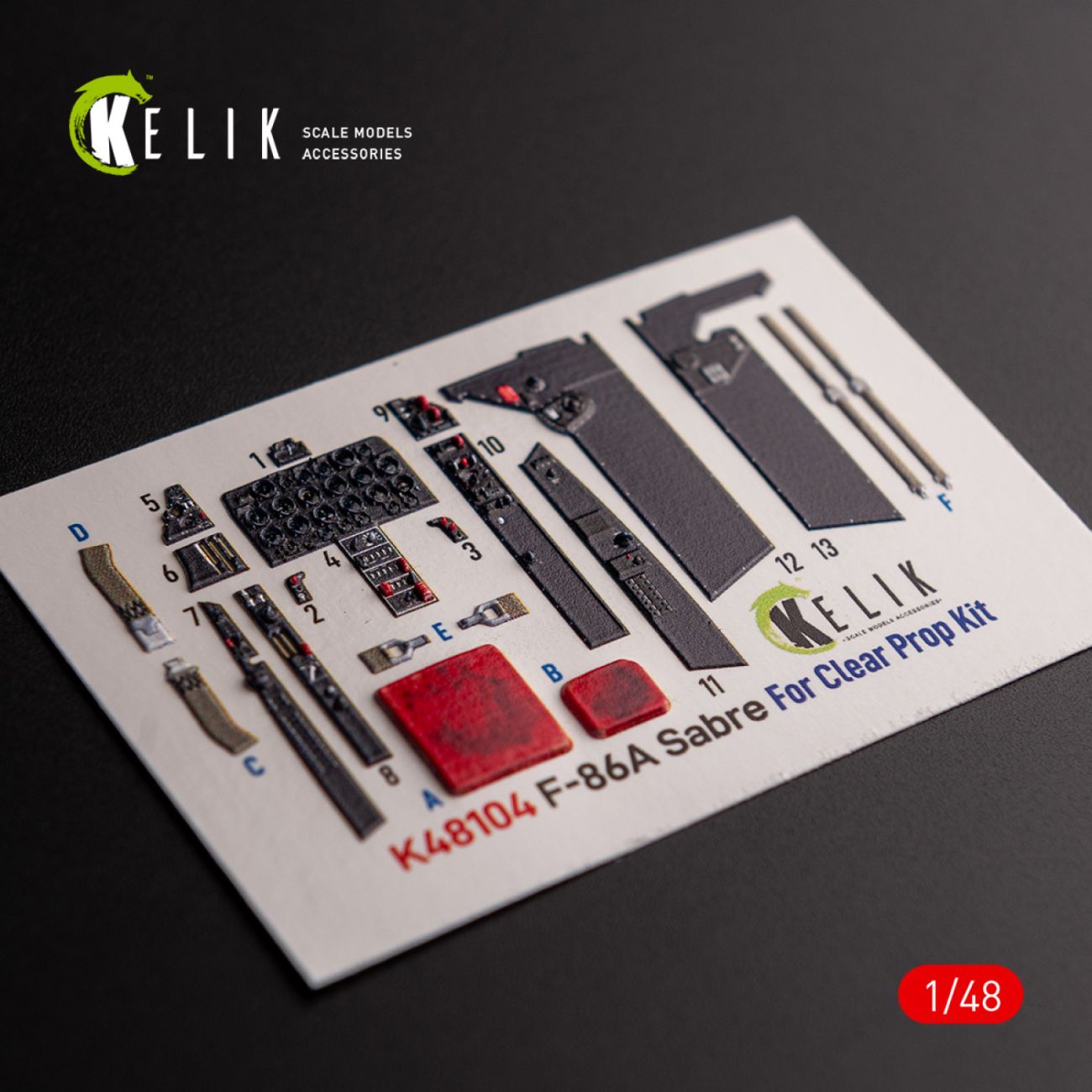 1:48 F-86A Sabre - interior 3D decals for ClearProp kit