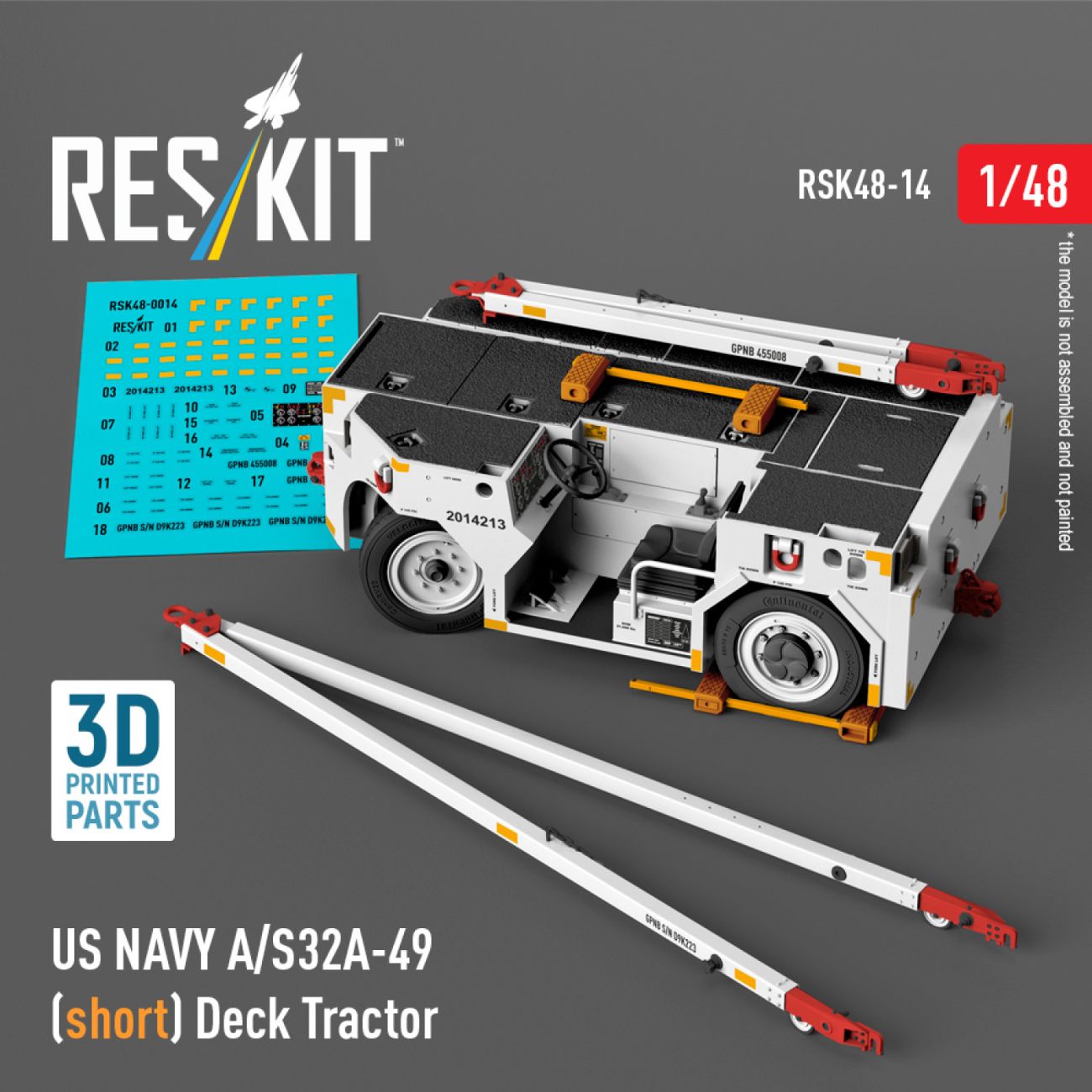 1:48 US NAVY A/S32A-49 (short) Deck Tractor (3D Printed model kit) 