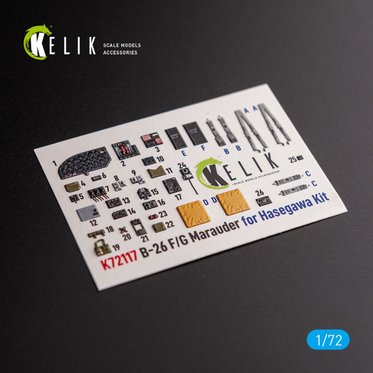 1:72 B-26 F/G Marauder - interior 3D decals for Hasegawa kit