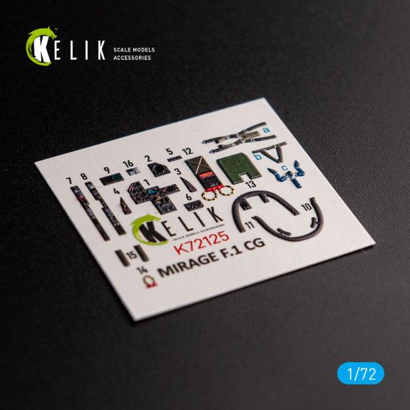 1:72 MIRAGE F.1 CG - interior 3D decals for SpecialHobby kit