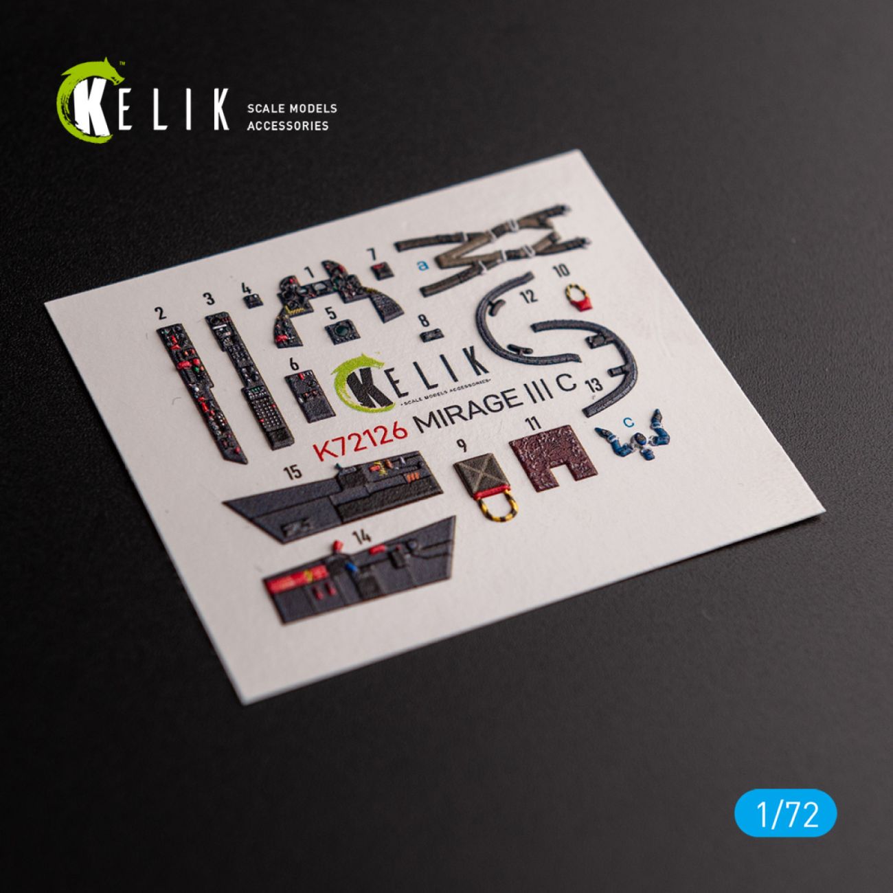 1:72 MIRAGE III C - interior 3D decals for Modelsvit kit