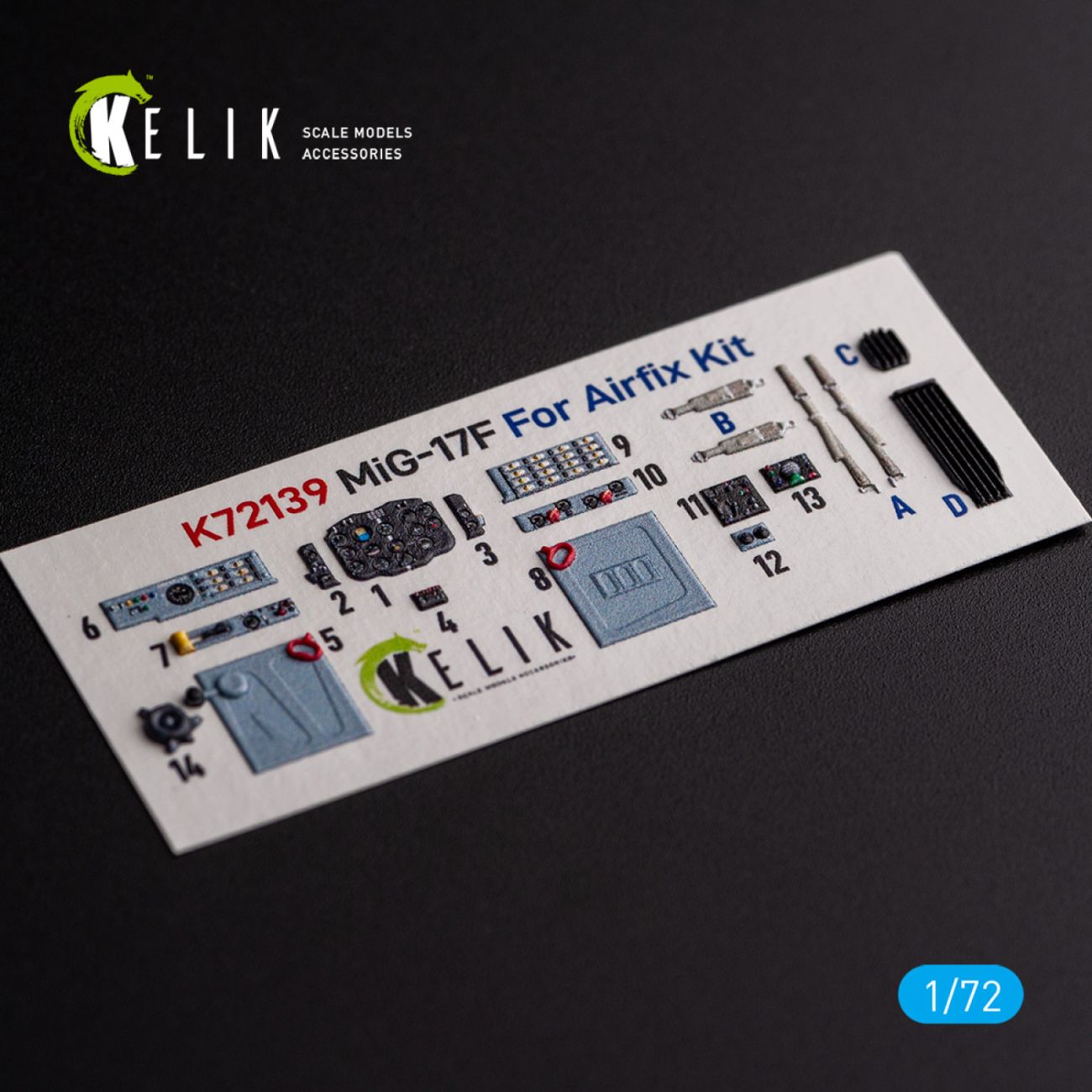 1:72 Mig-17 Fresco (Shenyang J5) - interior 3D decals for Airfix kit