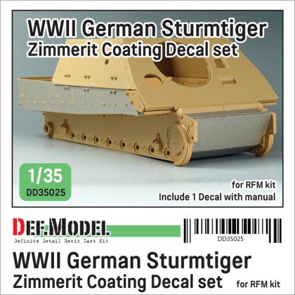 1:35 WWII German Sturmtiger Zimmerit Coating Decal Set (For RFM)