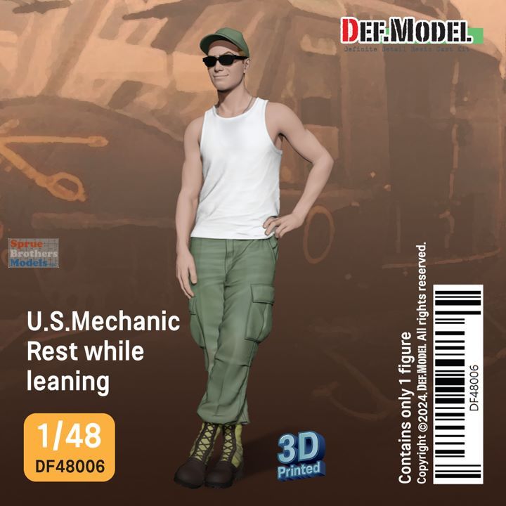 1:48 DEF Model Figure - US Mechanic Resting While Leaning