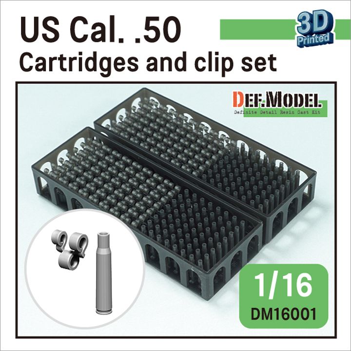 1:16 US Cal. .50 Cartridges And Clip Set (Over 120 Cartridges And Clip Parts)