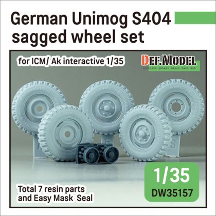 1:35 German Unimog S404 Sagged Wheel Set (For ICM, AK Interactive)