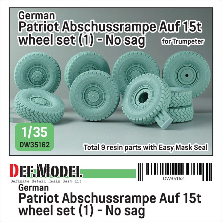 1:35  German Patriot Abschussrampe Auf 15t Wheel Set (1) - No Sag (For Trumpeter)