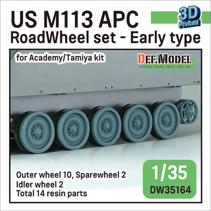 1:35 US M113 APC RoadWheel Set - Early Type (For Academy, Tamiya)