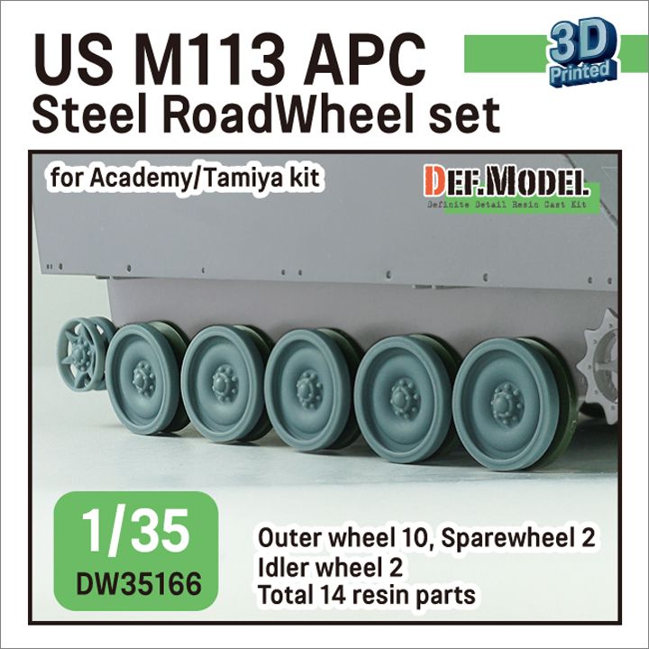 1:35 US M113 APC Steel RoadWheel Set (For Academy, Tamiya)