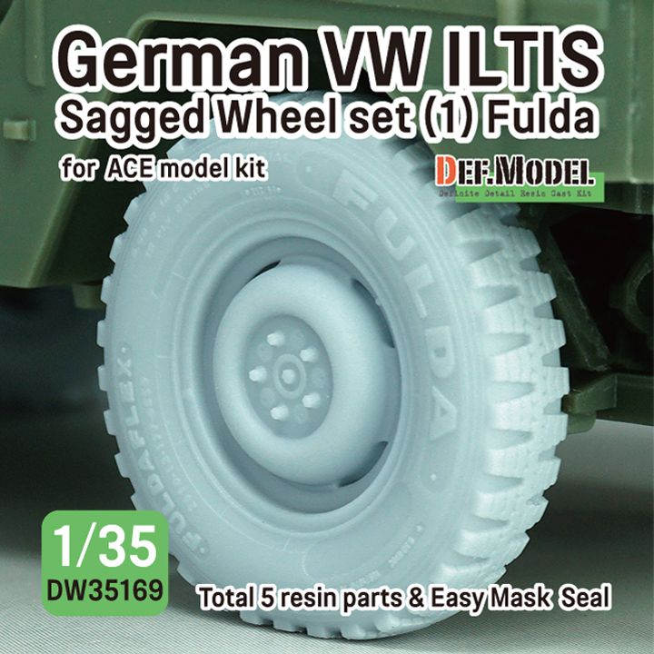 1:35 German VW ILTIS - Sagged Wheel Set (1) Fulda (For ACE Model Kit)