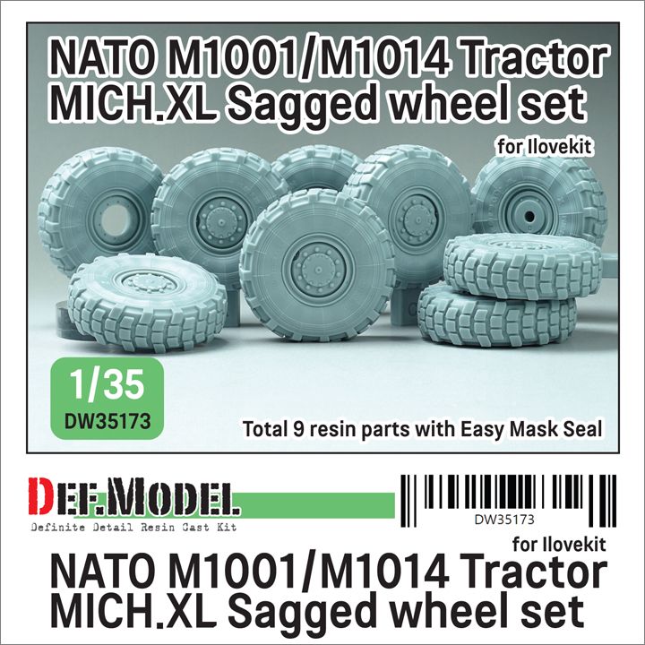 1:35 NATO M1001/M1014 Tractor MICH.XL - Sagged Wheel Set (For I Love Kit Kit)