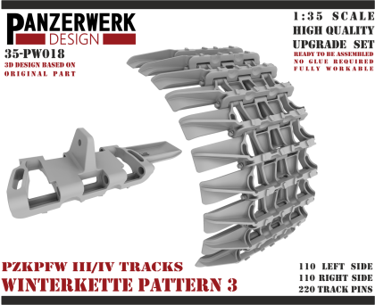 1:35 Panzer III/IV Winterkette 3 Tracks