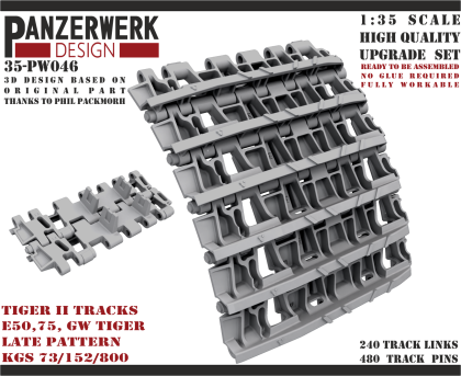 1:35 Tiger II Tracks Kgs 73/800/152 Late pattern