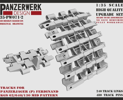 1:35 Panzerjager Ferdinand tracks Mid Pattern