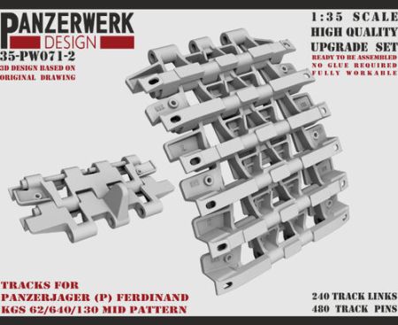 1:35 Panzerjager Ferdinand tracks Mid Pattern