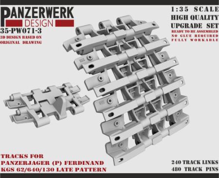 1:35 Panzerjager Ferdinand tracks Late Pattern