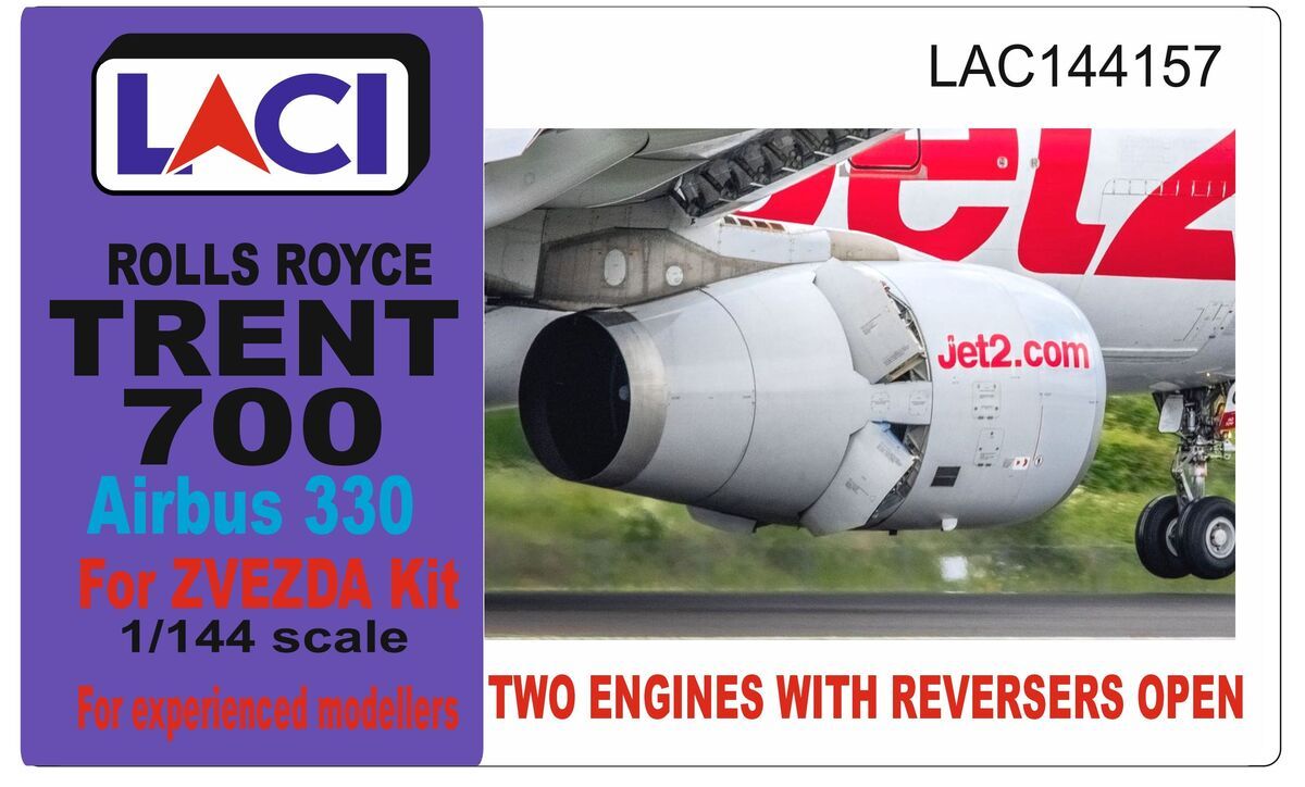 1:144 Rolls Royce Trent 700 Airbus 330 - Two Engines With Reversers Open (For Zvezda Kit)