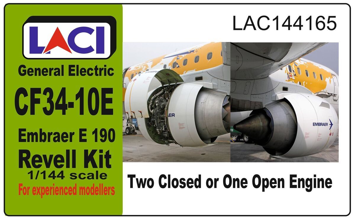 1:144 General Electric CF34-10E Embraer E 190 - Two Closed Or One Open Engine (For Revell Kit)