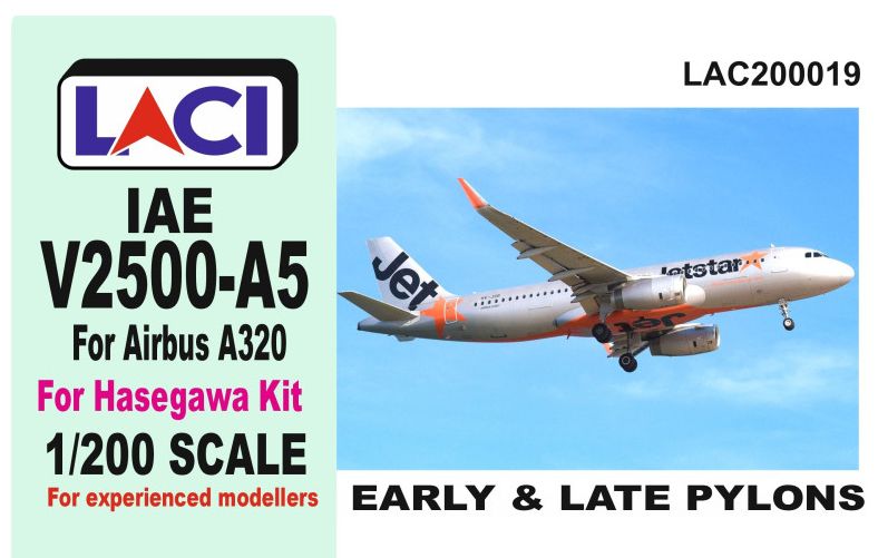 1:200 Engines IAE V2500 A5 (Early & Late Pylons) for Airbus A320 Hasegawa kit