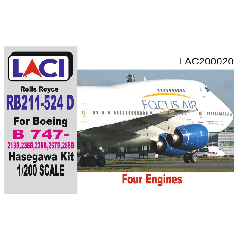 1:200 Rolls Royce RB211-524 D For Boeing B 747-219B,236B,238B,267B,268B (For Hasegawa Kits)