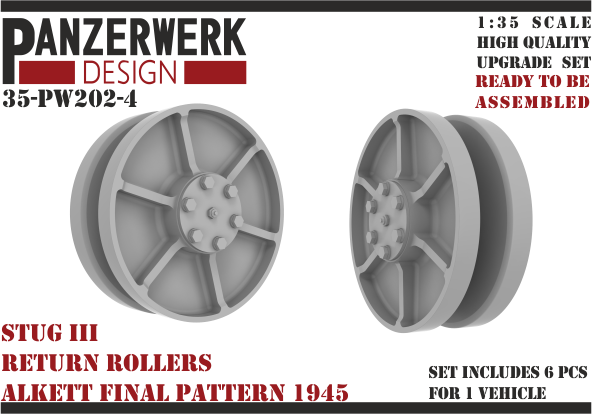 1:35 StuG III return rollers Alkett final pattern 1945