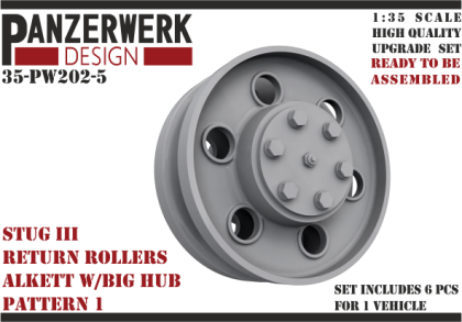1:35 StuG III return rollers Alkett late Pattern 1