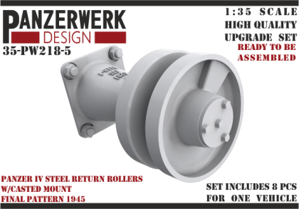 1:35 Panzer IV steel return rollers with casted base final pattern