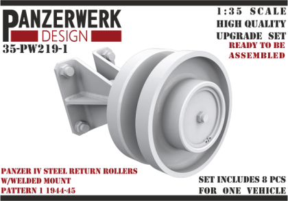 1:35 Panzer IV steel return rollers with welded base pattern 1
