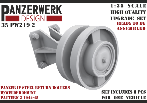 1:35 Panzer IV steel return rollers with welded base pattern 2