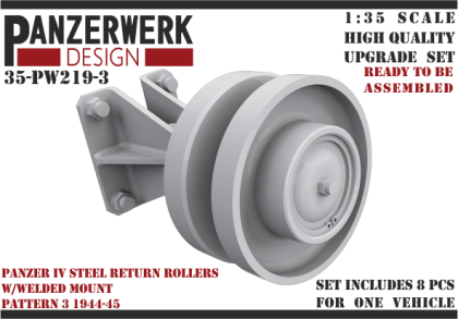 1:35 Panzer IV steel return rollers with welded base pattern 3