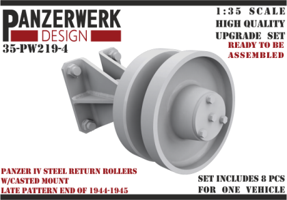 1:35 Panzer IV steel return rollers with welded base late pattern