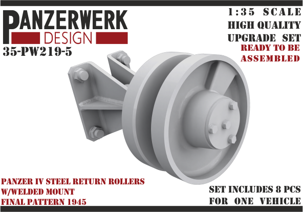 1:35 Panzer IV steel return rollers with welded base final pattern