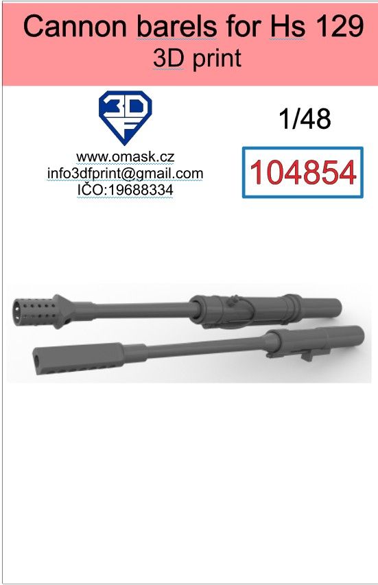 1:48 Cannnon barels for Hs 129