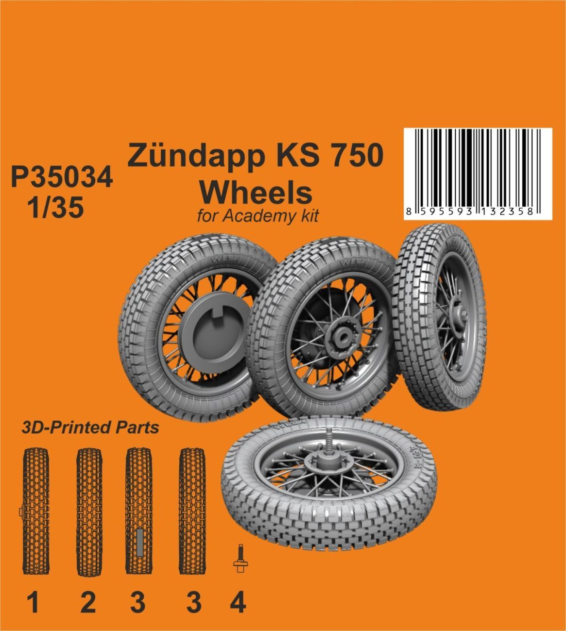 1:35 Zündapp KS 750 Wheels for Academy kit