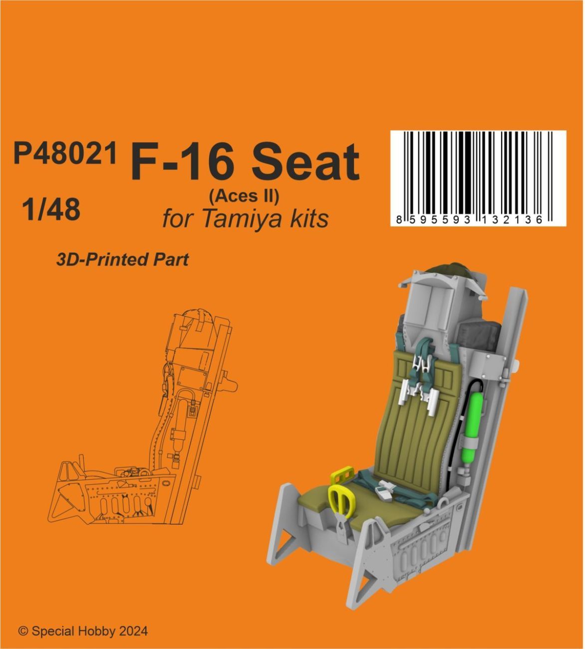 1:48 F-16 Seat (Aces II) for Tamiya kits