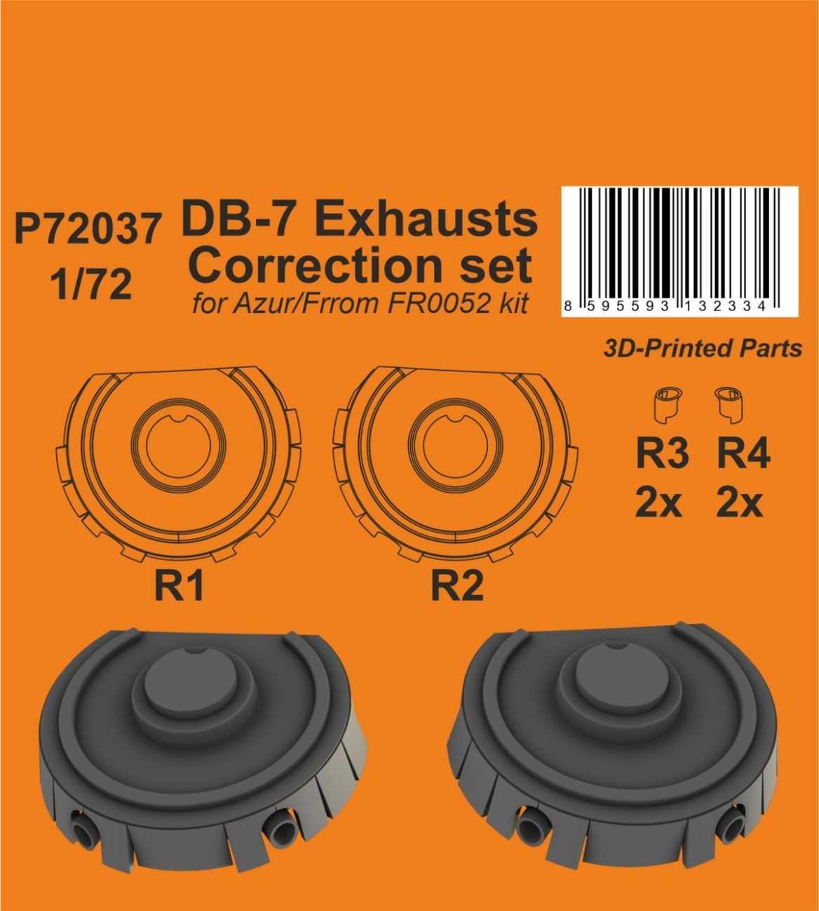 1:72 DB-7 Exhausts Correction set for Azur/Frrom kit