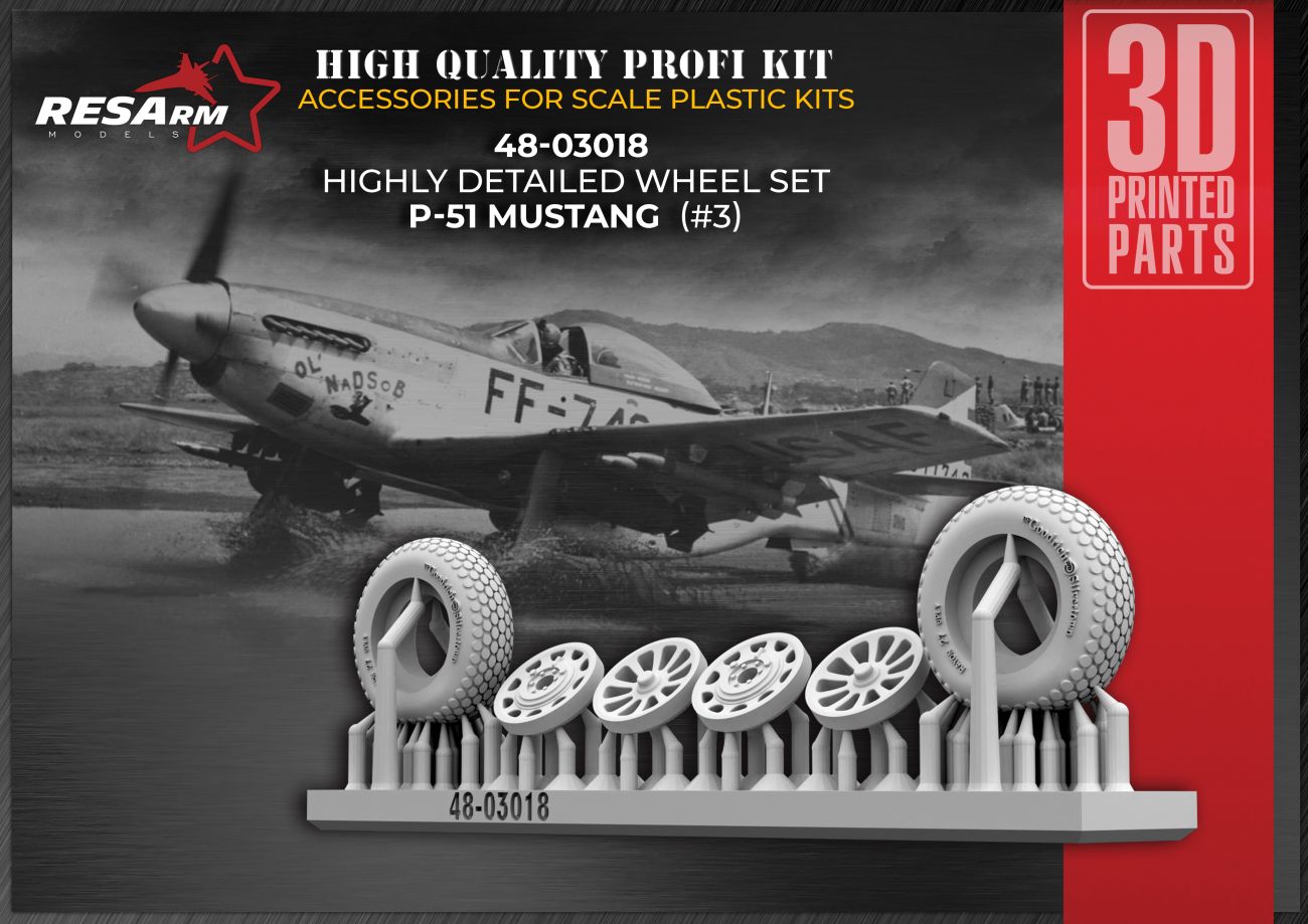 1:48 P-51 Mustang var.3 Wheels under load