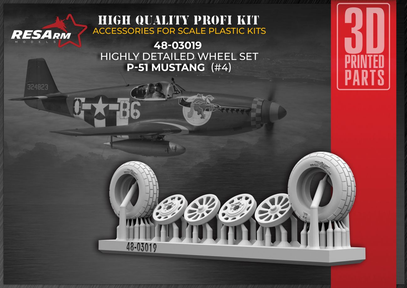 1:48 P-51 Mustang vaar.4 Wheels under load