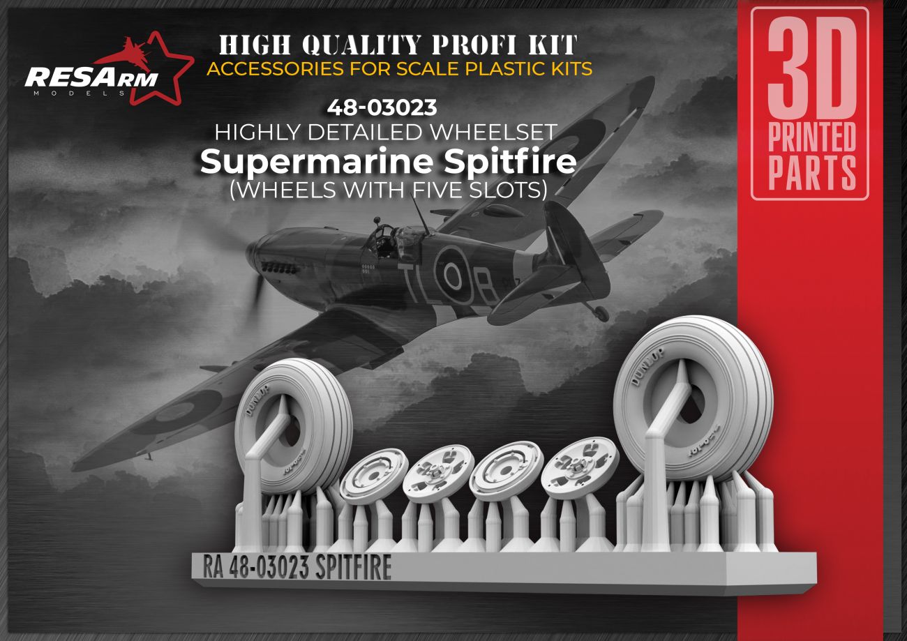 1:48 Supermarine Spitfire Wheels under load (five slots)