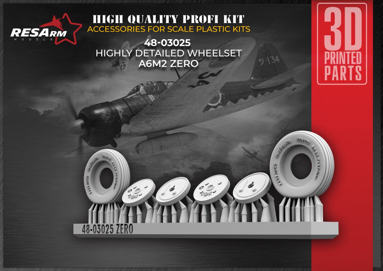 1:48 A6M2 ZERO Wheels under load