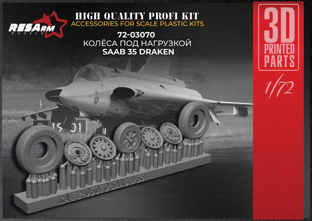 1:72 Wheels under load Saab 35 Draken