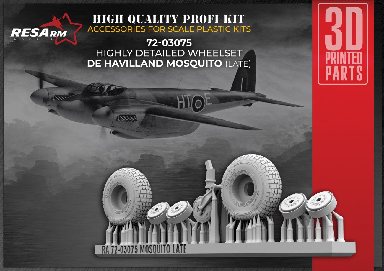 1:72 De Havilland Mosquito wheel set LATE