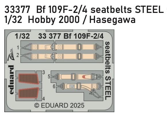 1:32 Bf-109F-2/4 seatbelts STEEL