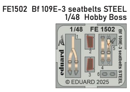 1:48 Bf-109E-3 seatbelts STEEL