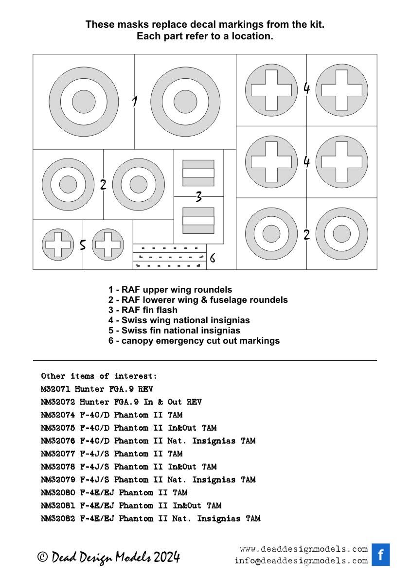 1:32 Hawker Hunter FGA.9 national insignia Revell