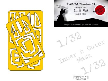 1:32 F-4E/EJ Phantom II Canopy Mask inside and outside Tamiya