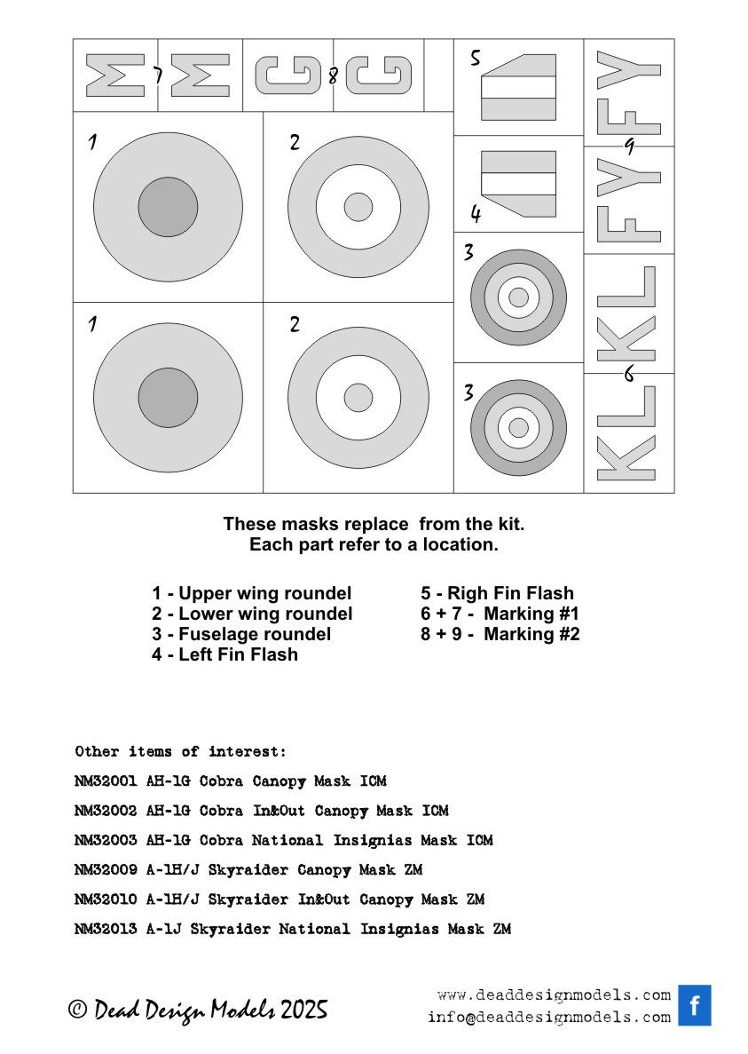 1:32 Spitfire Mk.V Nat. Insignias Kotare
