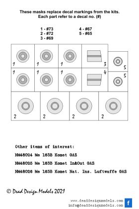 1:48 Me 163B Komet National Insignias - Captured GasPatch